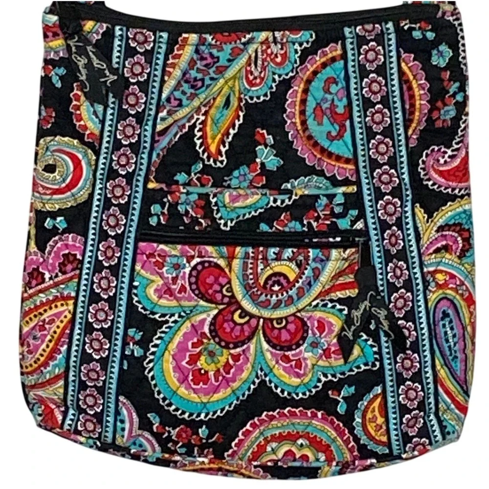 Vera Bradley Womens Parisian Paisley Crossbody Bag Floral Quilted Boho Casual